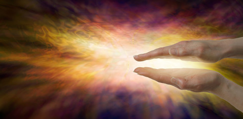 If only you could see what healing energy actually looks like - female parallel healing hands with...