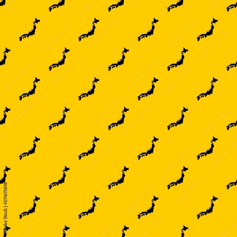 Poster map of japan pattern seamless vector repeat geometric yellow for any design