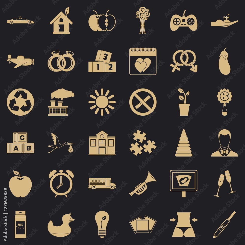 Poster decree icons set. simple set of 36 decree vector icons for web for any design