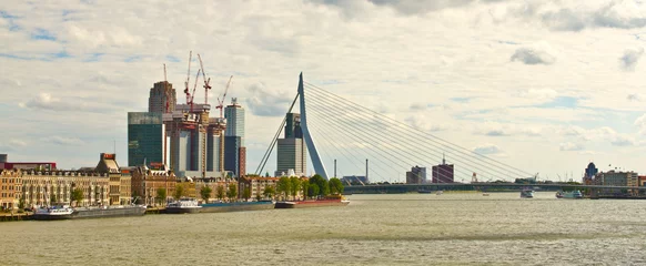 Papier Peint photo autocollant Pont Érasme Erasmusbrücke in Rotterdam, Niederlande