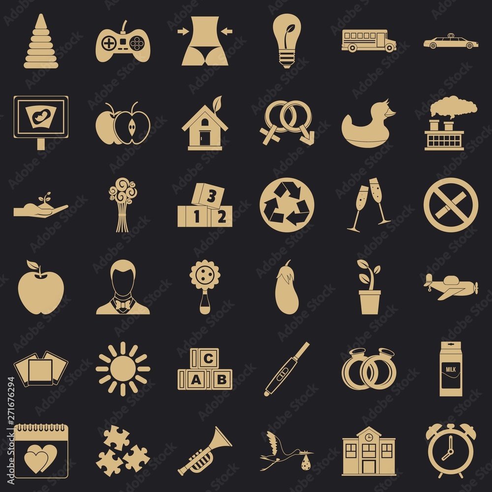 Poster ordinance icons set. simple set of 36 ordinance vector icons for web for any design