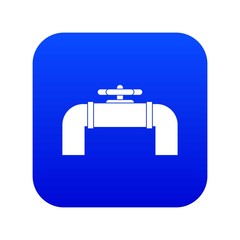 Industrial pipe valve icon digital blue for any design isolated on white vector illustration