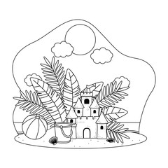 Summer and vacation icon set design