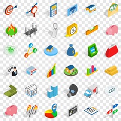 Fototapeta na wymiar Phone icons set. Isometric style of 36 phone vector icons for web for any design