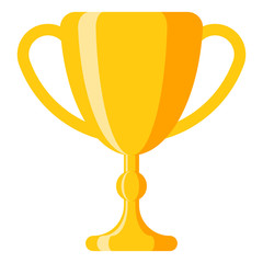 Gold trophy cup award icon vector illustration