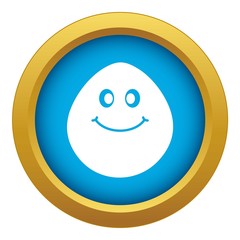 Smiling lime icon blue vector isolated on white background for any design