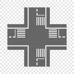 Crossroad icon. Cartoon illustration of crossroad element vector icon for web design