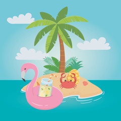 Summer and vacation icon set design