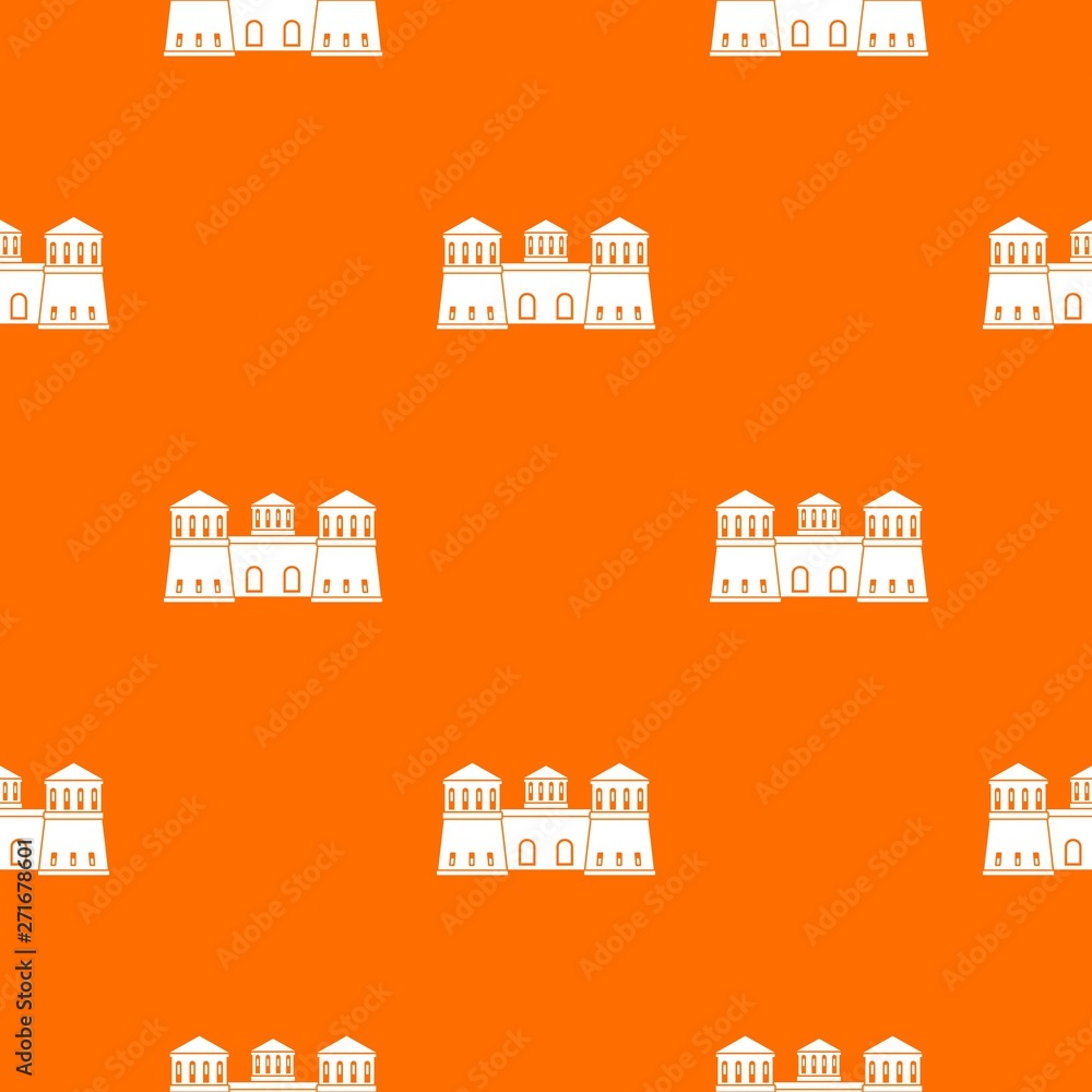 Poster castle pattern vector orange for any web design best