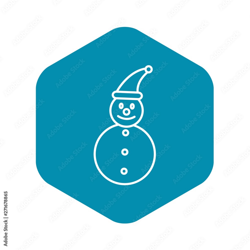 Poster snowman icon. outline snowman vector icon for web design isolated on black background