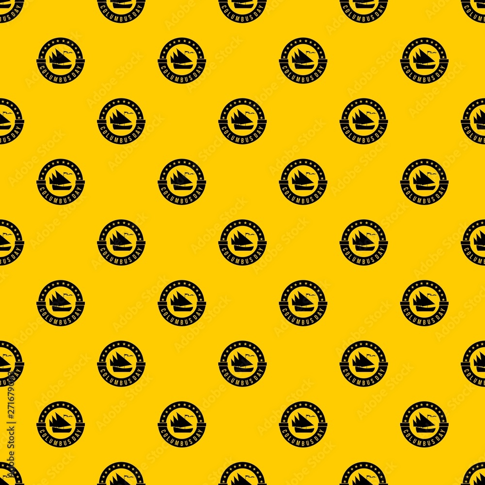 Poster columbus day pattern seamless vector repeat geometric yellow for any design