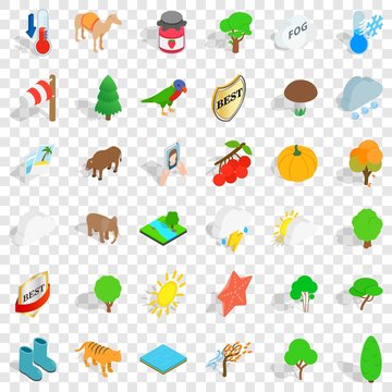 Camel icons set. Isometric style of 36 camel vector icons for web for any design
