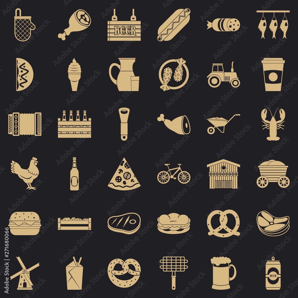 Poster gastronome icons set. simple set of 36 gastronome vector icons for web for any design