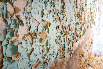 old wall with flaky paint
