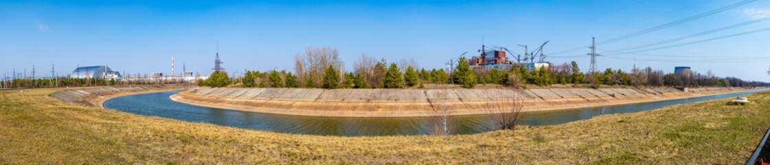 panoramic view of all reactors in chernobyl