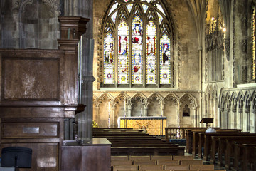 Fototapeta na wymiar Interior of St. Albans Cathedral. St. Albans, Hertfordshire, England, UK
