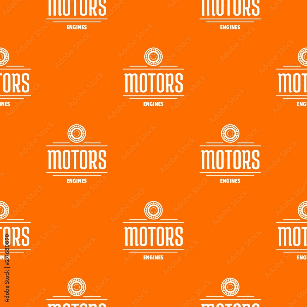 Poster engine motor pattern vector orange for any web design best