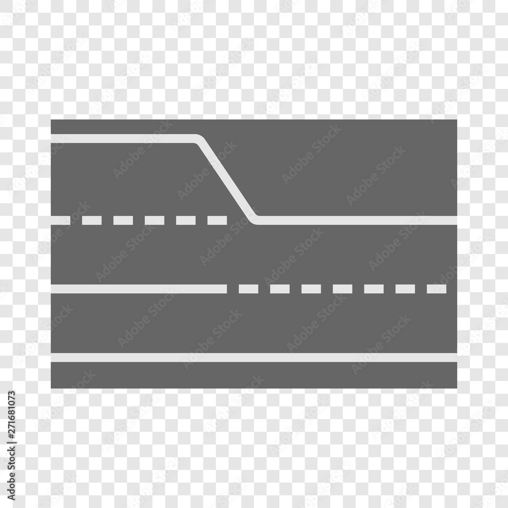Poster road element top view icon. cartoon illustration of road element vector icon for web design