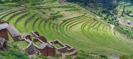 Pisac - Inca ruins in the sacred valley in the Peruvian Andes, Peru - obrazy, fototapety, plakaty