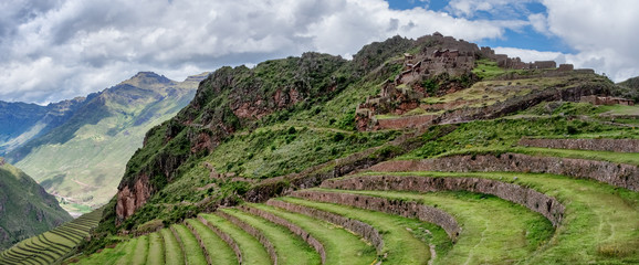 Pisac - Inca ruins in the sacred valley in the Peruvian Andes, Peru