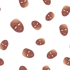 Cute theatrical mask seamless pattern