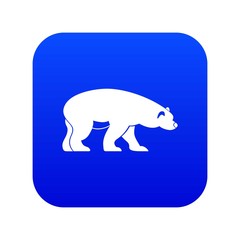 Bear icon digital blue for any design isolated on white vector illustration
