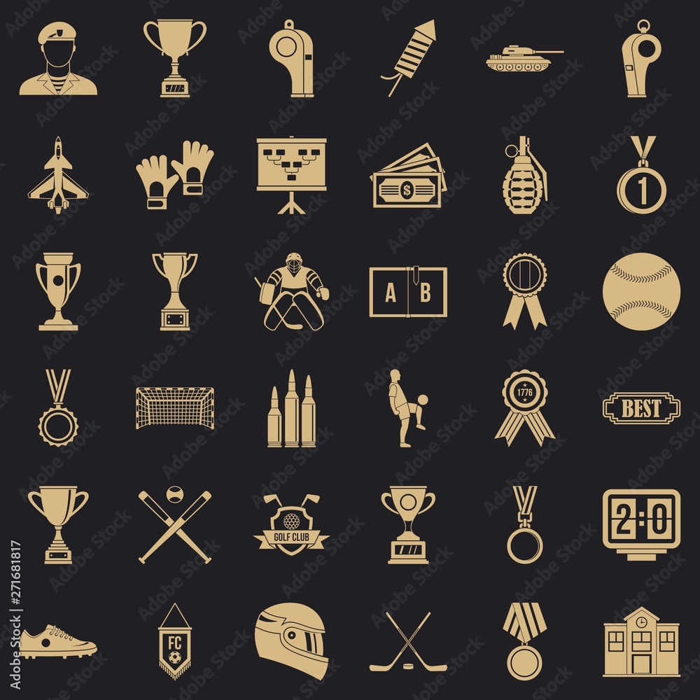 Poster extra prize icons set. simple set of 36 extra prize vector icons for web for any design