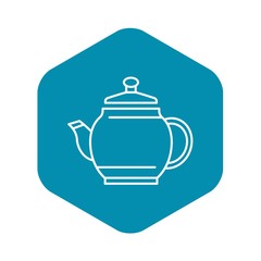 Ceramic teapot icon. Outline ceramic teapot vector icon for web design isolated on white background