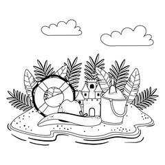 Summer and vacation icon set design