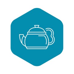 Black teapot icon. Outline black teapot vector icon for web design isolated on white background