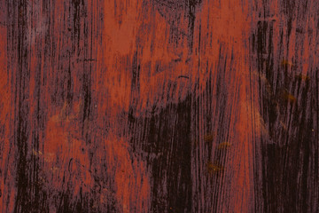 Abstract colorful wall texture and background. Close-up iron surface with old red and brown paint