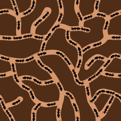 Cartoon anthill baby character, seamless pattern