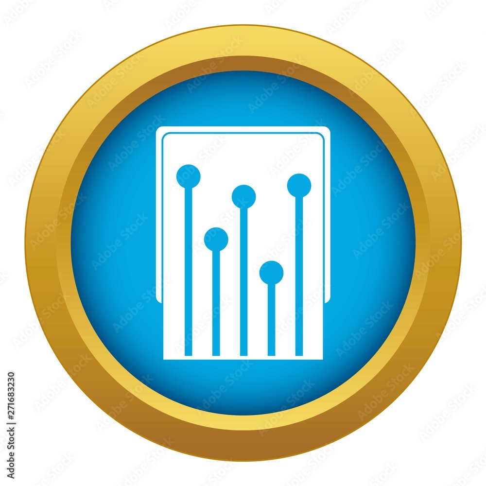 Aufkleber computer processor icon blue vector isolated on white background for any design