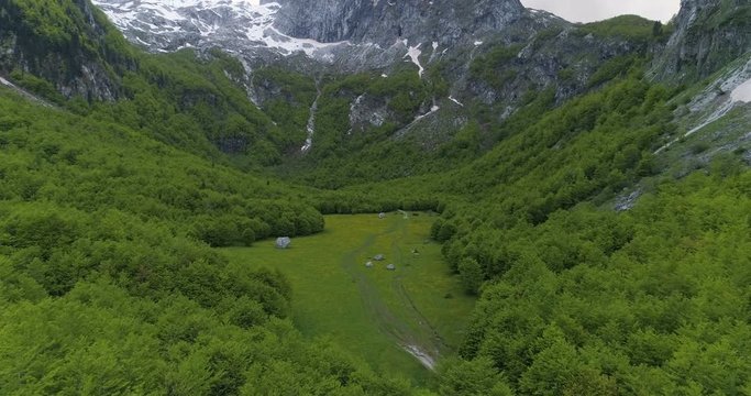 aerial view of Grebaje valley Prokletije Mountains