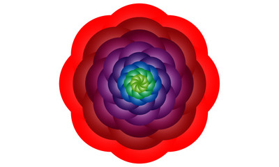 Red blossom circle mandala