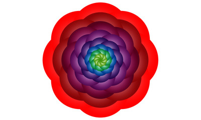 Red blossom circle mandala