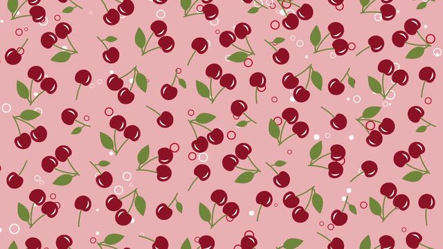 Summer pink background with cherry