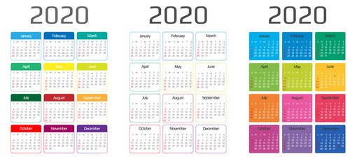 Calendar 2020 template. 12 Months. include holiday event. Week Starts Sunday