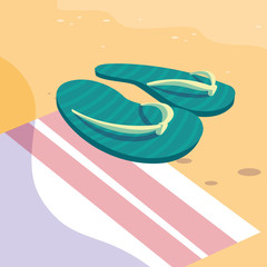 summer flip flops over towel design