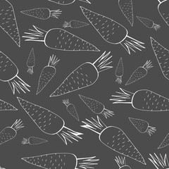 White carrot on black background.