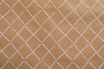 Naklejka premium Color paper sheet with stylish pattern as background, top view