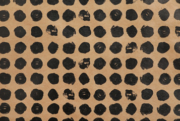 Color paper sheet with stylish pattern as background, top view