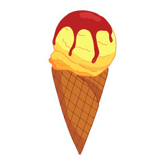 Hand drawn lemon ice cream.