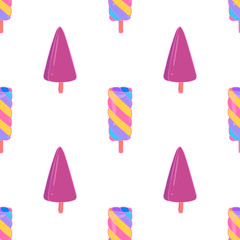 Fruit ice cream seamless pattern
