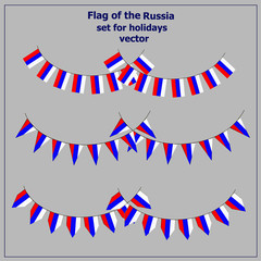 Obraz premium Bright set with flags Russia for holidays. Vector illustration.