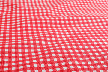 Classic red checkered picnic tablecloth as background