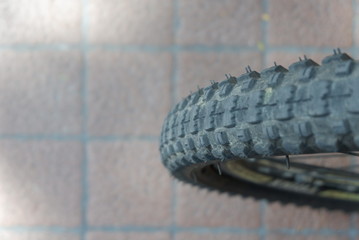 Rubber wheel of a bicycle