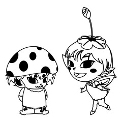 beautiful magic fairy and fungu elf characters