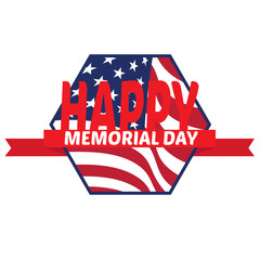 Memorial day banner. Flag of United States - Vector