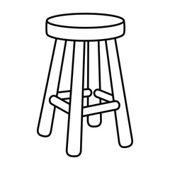 Stool Chair Seating Furniture Illustration